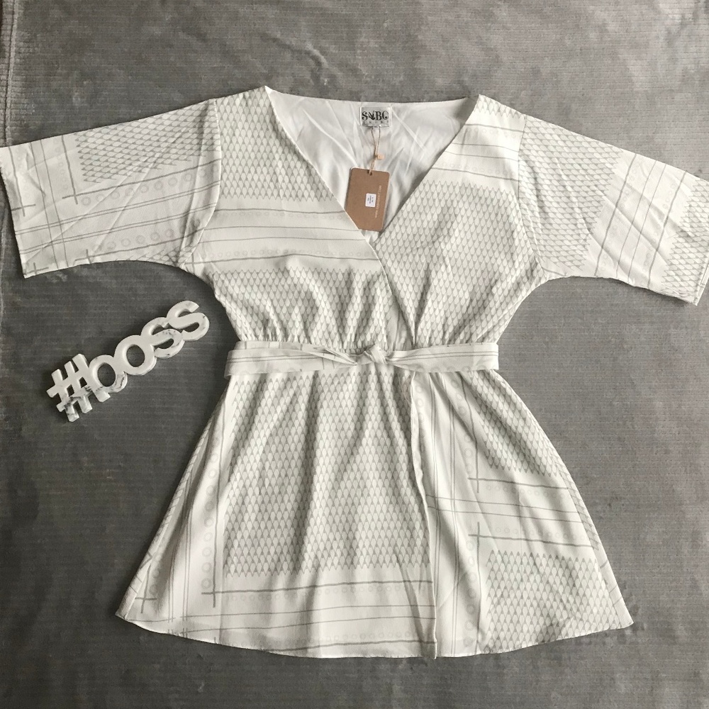 Sabo Skirt White Printed Summer Dress